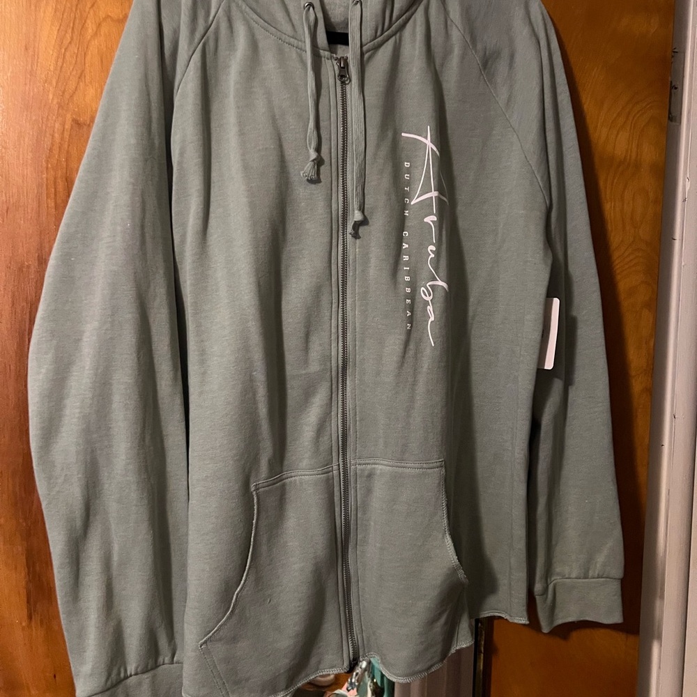Aruba Green Zip-Up Hoodie new